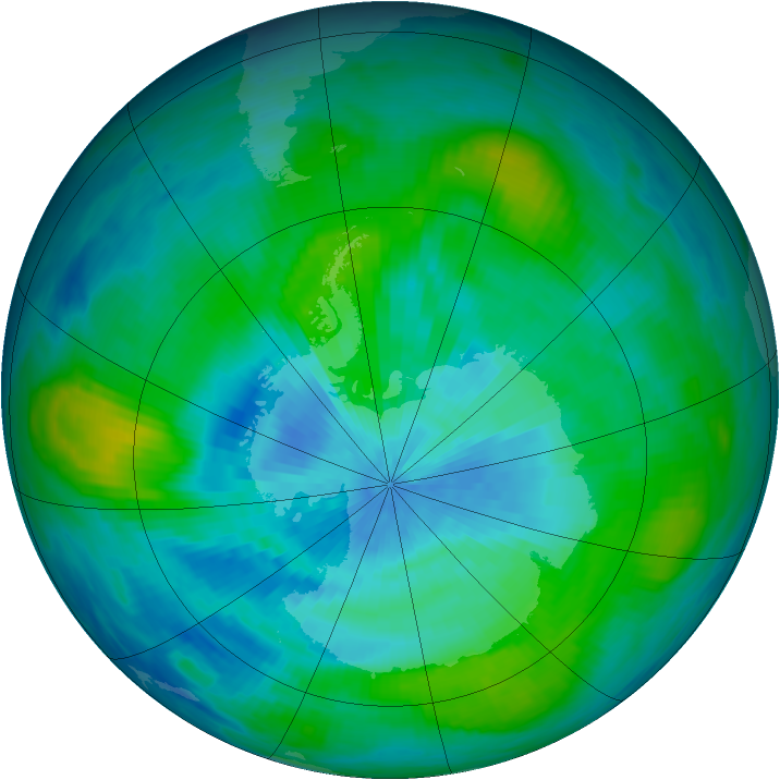 Antarctic ozone map for 10 March 1981